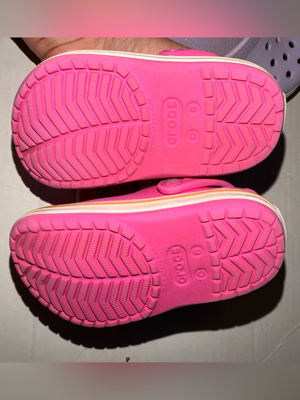 CROCS Classic Clog Bundle Girls C6 | Pink & Lavender | Toddler Size 6 | 2 Pairs - Picture 4 of 5